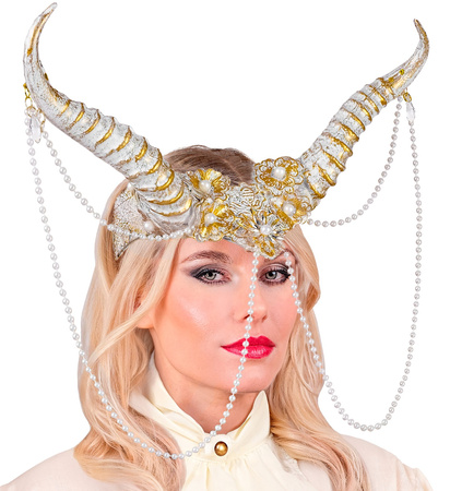 BIAŁE ROGI Z PERŁAMI