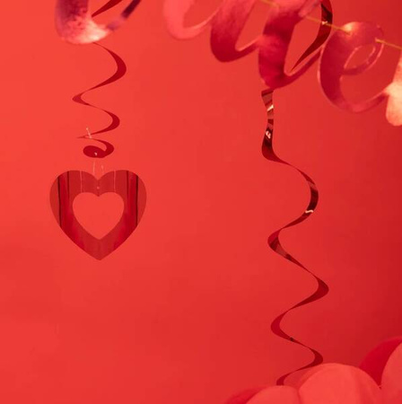 ŚWIDERKI SERCE AŻUROWE CZERWONE 5 SZT.