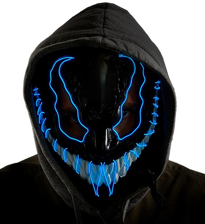 MASKA HALLOWEENOWA LED NIEBIESKA