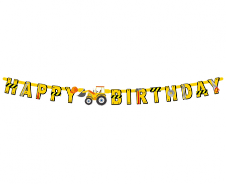 GIRLANDA PAPIEROWA HAPPY BIRTHDAY PLAC BUDOWY 220 CM