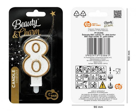 ŚWIECZKA URODZINOWA ZŁOTA 8