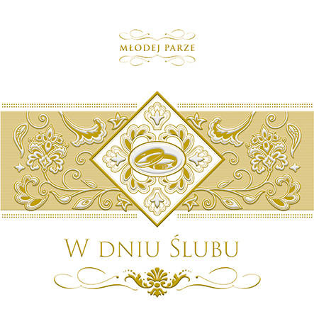 KARTKA Z OKAZJI ŚLUBU OBRĄCZKI MŁODA PARA