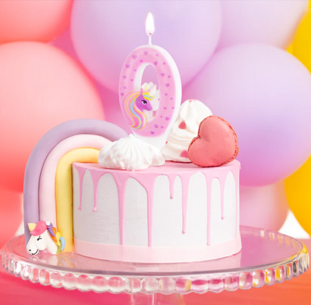 ŚWIECZKA NA TORT JEDNOROŻEC CYFRA 0