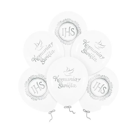 BALONY ECO KOMUNIA 30 CM 6 SZT.