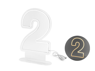 NEON LED CYFRA 2 BIAŁY 50 CM