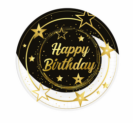 TALERZYKI URODZINOWE HAPPY BIRTHDAY PAPIEROWE 6 SZT