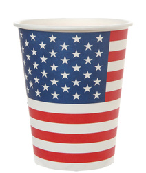 KUBECZKI PAPIEROWE FLAGA USA 270 ML 10 SZT