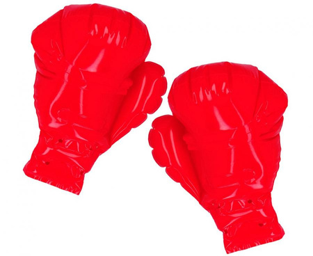 Dmuchane rękawice bokserskie boksera czerwone boks nadmuchiwane