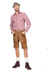 KOSZULA MĘSKA BAWARSKA W KRATĘ