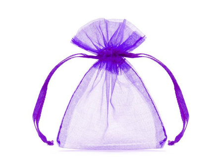 Woreczki z organzy, fiolet, 10cm (1 op. / 20 szt.)