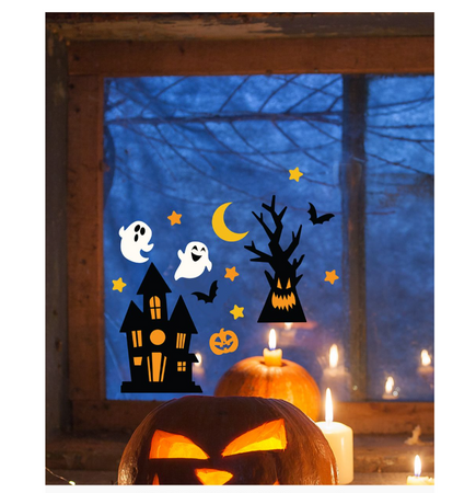 ŻELOWE NAKLEJKI NA OKNO HALLOWEEN