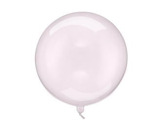 BALON KULA 40 CM TRANSPARENTNY RÓŻ