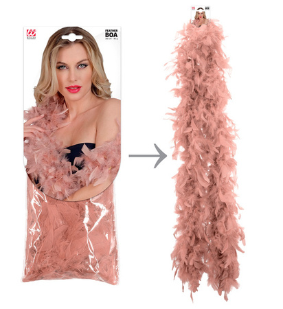 BOA RÓŻOWE Z PIÓR 180 CM 50 G