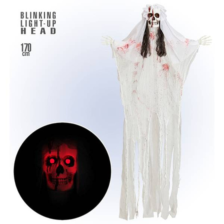 DEKORACJA SZKIELET PANNA MŁODA ŚWIECĄCA 170 cm