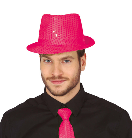 KAPELUSZ CEKINOWY RÓŻOWY