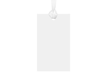 Zawieszki prostokątne, biały, 4,5 x 8,7cm (1 karton / 40 op.) (1 op. / 10 szt.)