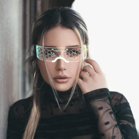  OKULARY PODŚWIETLANE LED CYBERPUNK