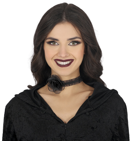 CHOKER CZARNA RÓŻA