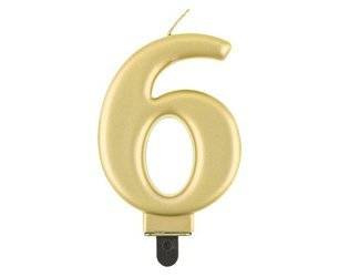 ŚWIECZKA CYFRA 6 ZŁOTA