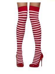 POŃCZOCHY W CZERWONO BIAŁE PASKI