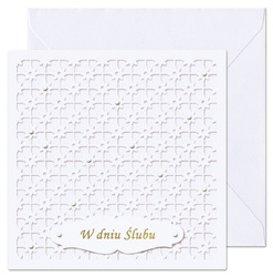 KARTKA NA ŚLUB AŻUROWA KWIATY