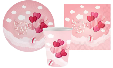 ZESTAW SERDUSZKA TALERZYKI+KUBECZKI+SERWETKI