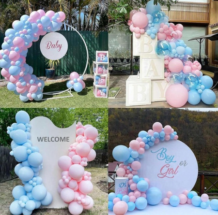 ZESTAW BALONY STRONG NIEBIESKO-RÓŻOWE 30 CM 20 SZTUK