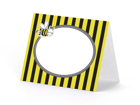 Wizytówka na stół Pszczółka, mix, 8 x 6,5cm (1 op. / 6 szt.)