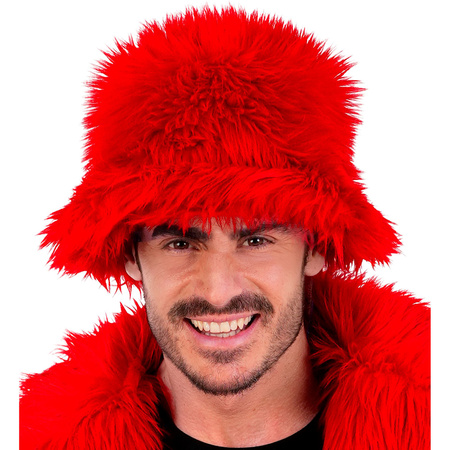 CZAPKA PLUSZOWA CZERWONA FUTRO