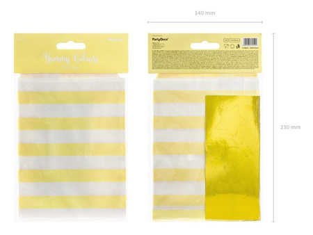 Torebki na słodycze Yummy, jasny żółty, 13x14cm (1 karton / 50 op.) (1 op. / 6 szt.)