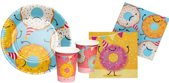 ZESTAW DONUT TALERZYKI+KUBECZKI+SERWETKI