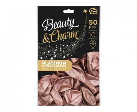 BALONY LATEKSOWE RÓŻOWE ZŁOTO 50 SZT 26 CM