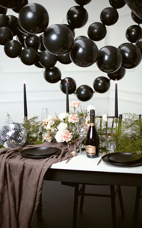 BALONY LATEKSOWE Z ŁĄCZNIKIEM 33 CM CZARNY 20 szt.