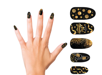 SZTUCZNE PAZNOKCIE CZARNE SYLWESTER