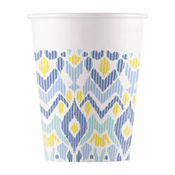 ZESTAW WZÓR ETNICZNY TALERZYKI+KUBECZKI