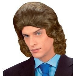 PERUKA MĘSKA BRĄZOWA LATA 70 80