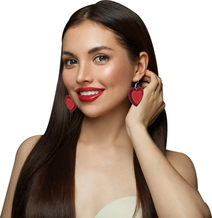 KOLCZYKI CZERWONE SERCA 