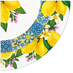 SERWETKI PAPIEROWE OKRĄGŁE CYTRYNY 12 SZT