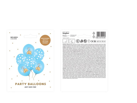 BALONY LATEKSOWE NIEBIESKIE SŁONIK SŁOŃ 6 SZT 30 CM