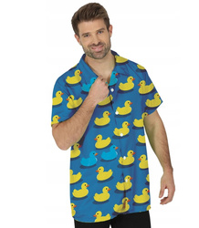 KOSZULA MĘSKA NIEBIESKA W KACZUSZKI