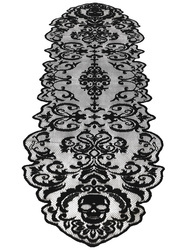 DEKORACYJNY BIEŻNIK Z CZASZKAMI 180 X 35 CM