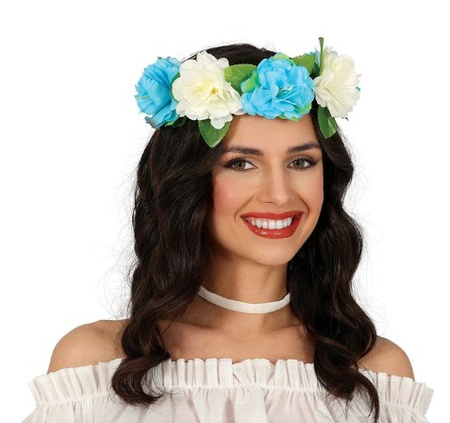 WIANEK Z KWIATÓW NIEBIESKO-BIAŁY 