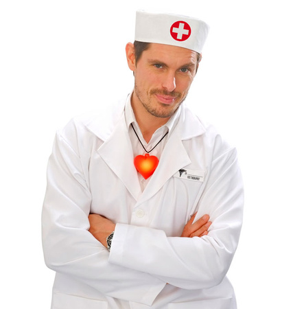 Pk 12 "LIGHT-UP HEART NECKLACE" (multiple light modes: steady, fast flashing & slow flashing)