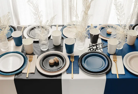 TALERZYKI PAPIEROWE GRANATOWY 23 CM 6 SZT