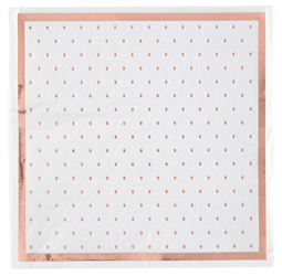 SERWETKI PAPIEROWE RÓŻOWO-ZŁOTE KROPKI BIAŁE 33x33 CM 20 SZT