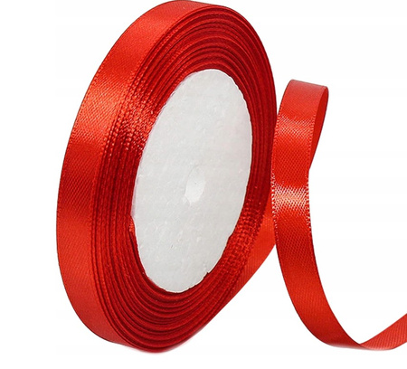 TASIEMKA SATYNOWA CZERWONA 6MM 23M
