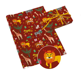 PAPIER PREZENTOWY ŚWIĄTECZNE ZWIERZĘTA SAFARI 70 X 200 CM