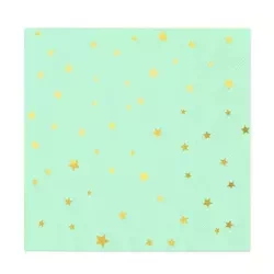 SERWETKI ZIELONE ZŁOTE GWIAZDKI 10SZT