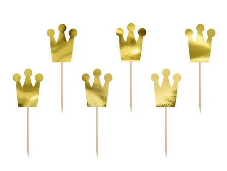 Dekoracje do muffinek Princess - Korony, 6 szt