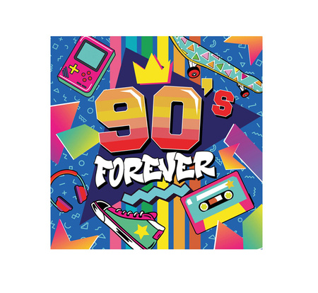 SERWETKI PAPIEROWE LATA 90 33 CM 12 SZT.